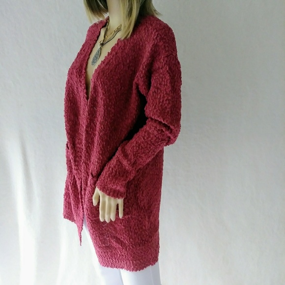 Cozy Popcorn Knit Rose Cardigan Sweater - Picture 6 of 6